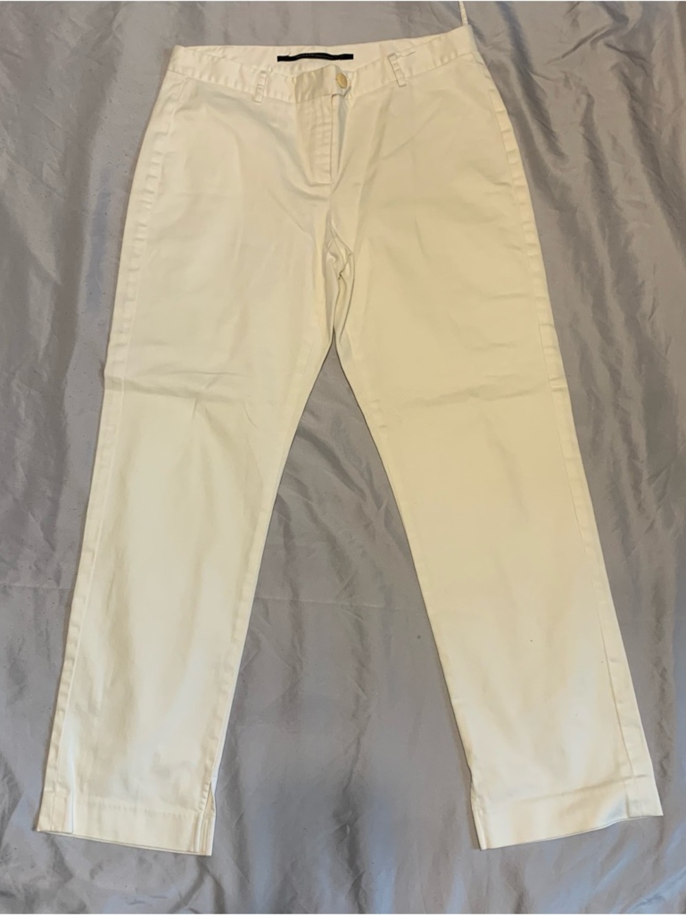 Straight-Leg Women's Size 10 Cream Trousers Straight leg Stretch Coastal